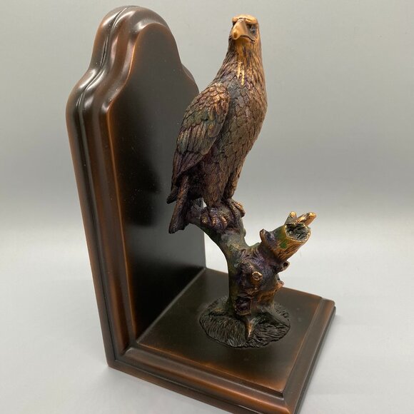 Wings of Glory Eagle on Tree Branch Copper Finish Bookend 4.25" x 7.5" - Picture 3 of 10